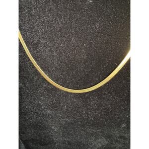22" Gold Snake Chain Necklace – 3 mm Wide, Stainless Steel Gold-Tone, New N123